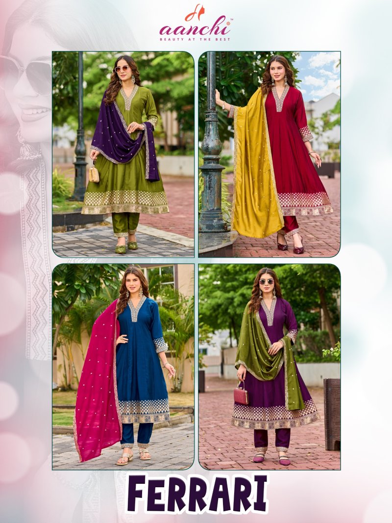 Ferrari By Aanchi Vichitra Silk Anarakali Set